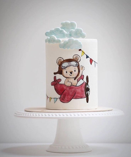 Торт с мишкой и вертолётом