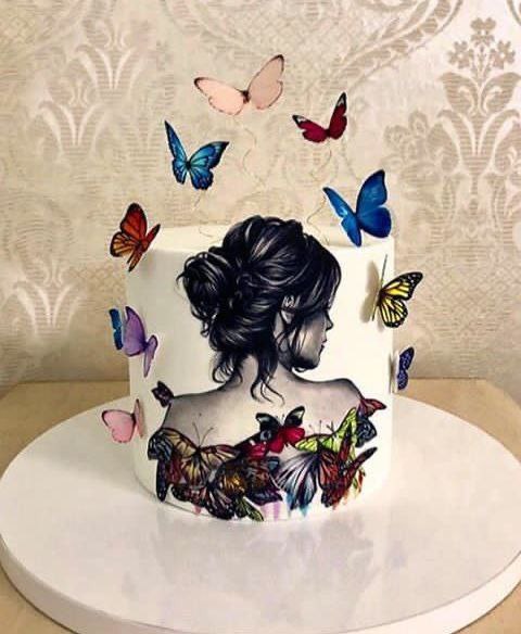 Торт с бабочками для девушки